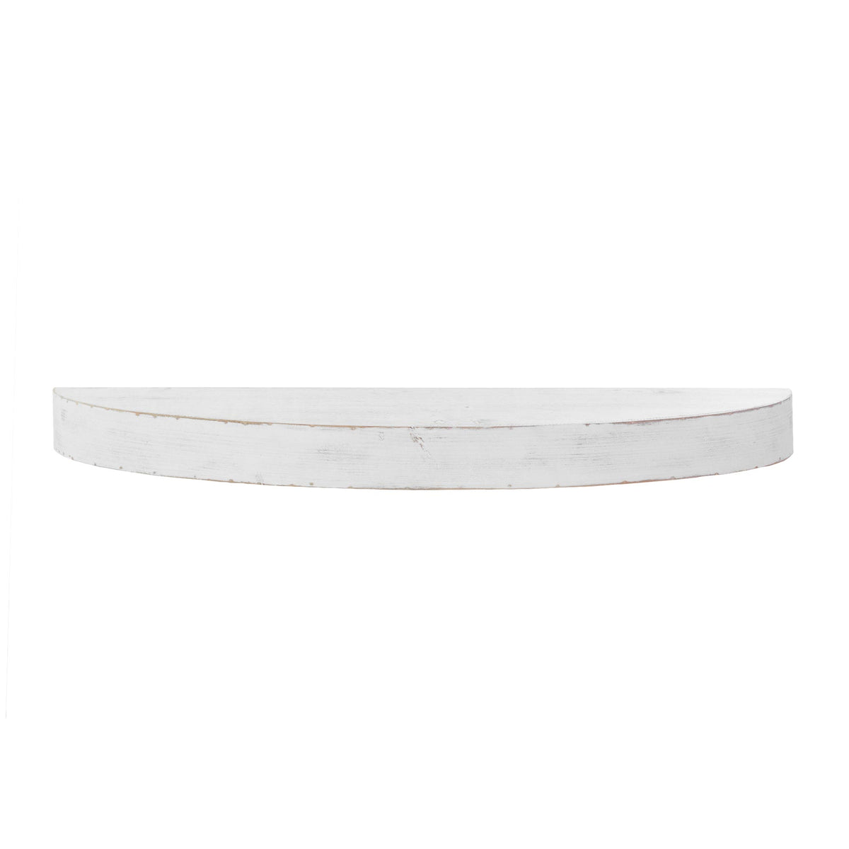 American Art Decor Large Rustic Round Oval Wood Decorative Floating Wall Mounted Shelf - White - 36 in. L x 3 in. H x 10 in. D