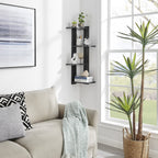 Danya B. Alvar Corner 4-Tier Floating Ledge Column Wall Shelf - Black