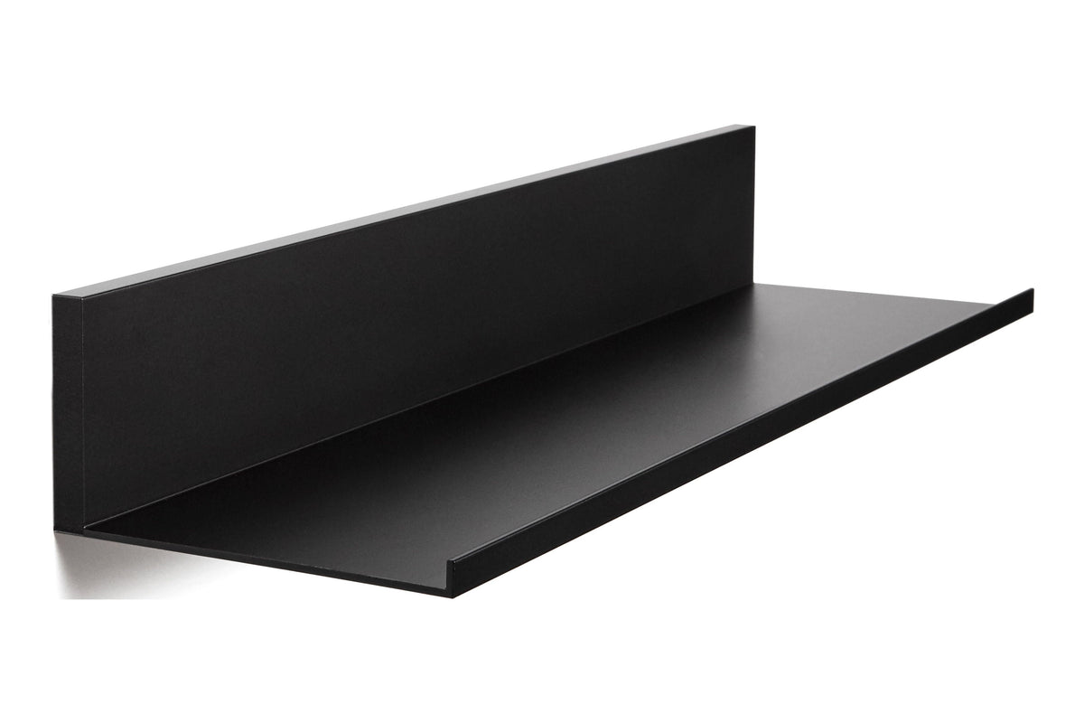 (2 pack) Hangman No Stud Floating Shelf - 24 in.- Black - Aluminum - Level and Hardware Included - No Drills or Anchors Needed