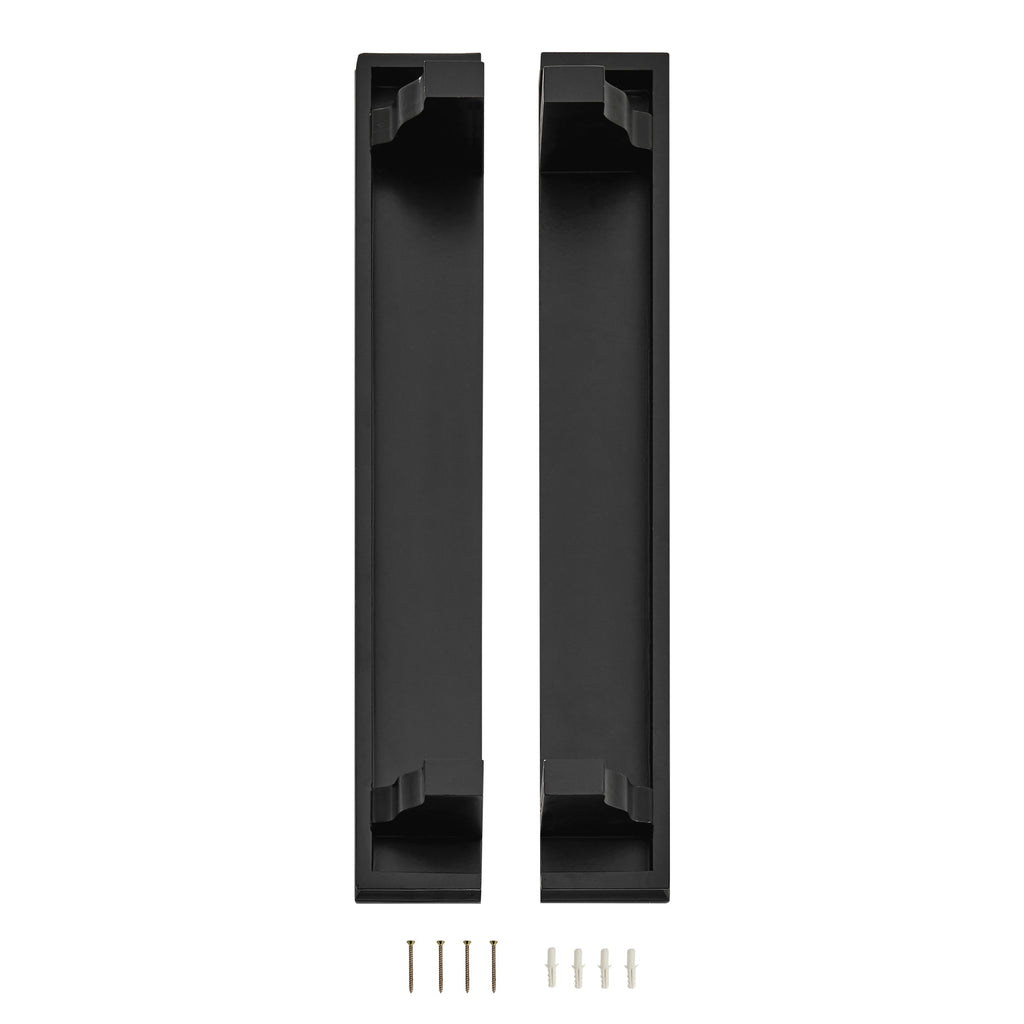 Danya B. Decorative 24 in. Floating Wall Décor Display Ledge Shelves – (Set of 2) - Black