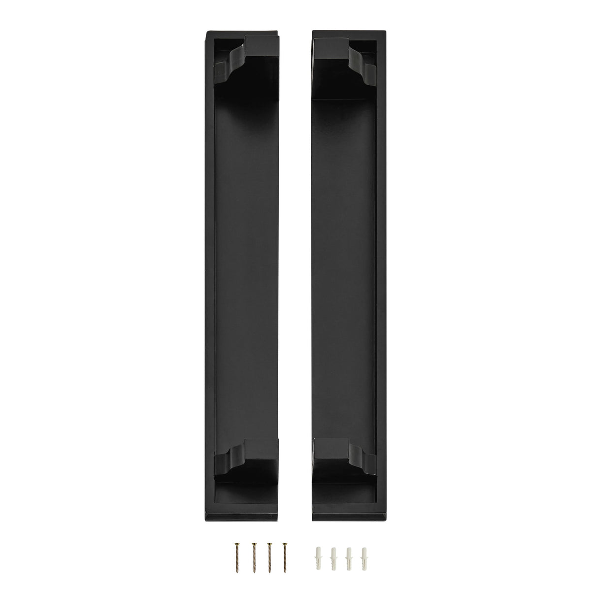 Danya B. Decorative 24 in. Floating Wall Décor Display Ledge Shelves – (Set of 2) - Black