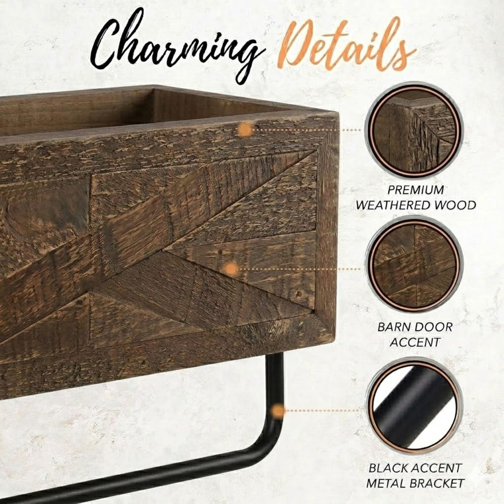 Autumn Alley Rustic Farmhouse Bathroom Shelves Wall Mounted – Industrial Floating Shelves for Bathroom With Towel Bar – Stunning Inlaid Wood Design, Above Toilet Shelves Rustic Towel Rack
