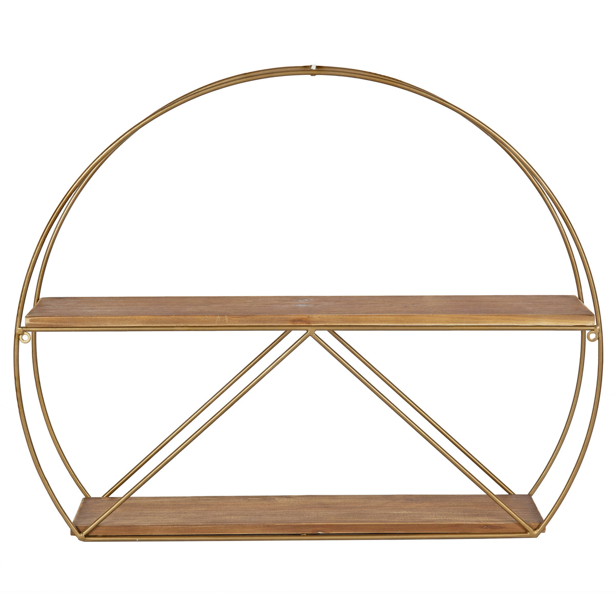 Kate and Laurel C-Shape Floating Shelves, 5.12 in. x 25.98 in., Brown