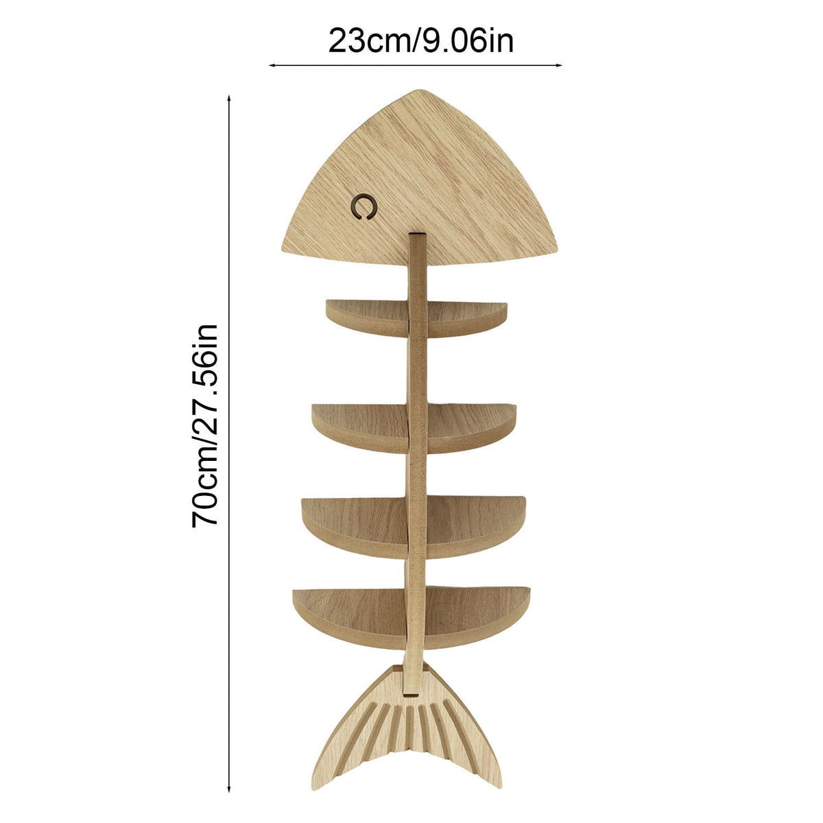 Novelty Wall Shelf Wooden Fish Skeleton Display Rack for Living Room Bedroom Bathroom Beach Coastal Home Decor by PALIFEUR