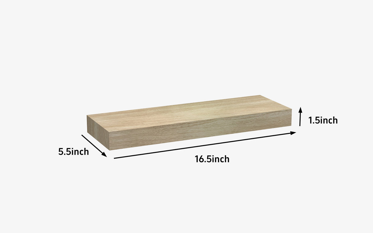 (4 pack) Mainstays Natural 16.5 in. Wood Floating Shelves, Set of 2