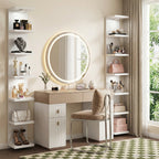 Fairy 7-Tier Wall Mounted Shelf Unit, White Floating Shelves with LED Lights, Home Decor Organizer and Display Rack