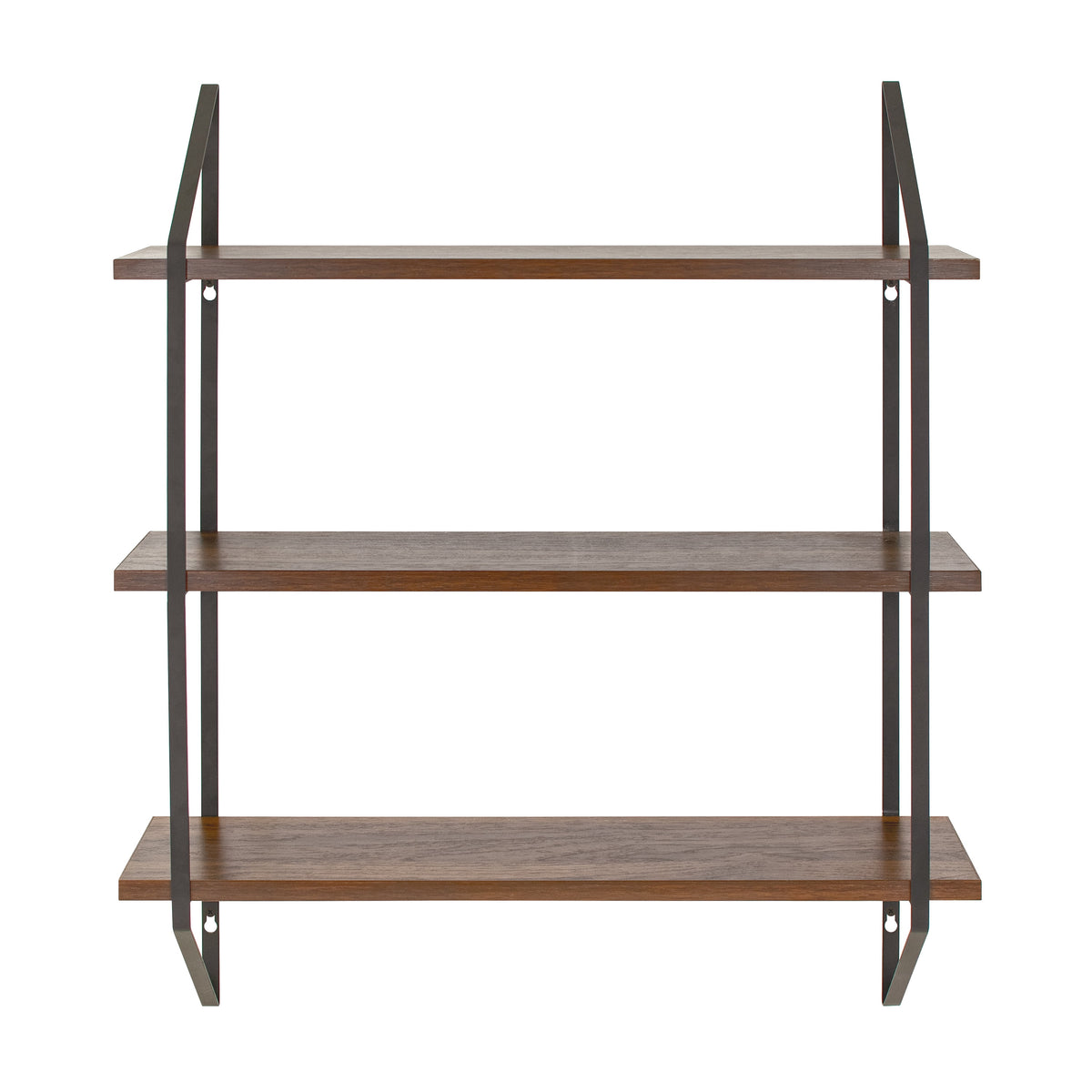 (4 pack) Better Homes & Gardens 3-Tier 20 in Wall Shelf with Brackets, Walnut