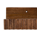 Kate and Laurel Furrow Modern Wood Photo Display Ledges, Set of 2, 24 Inches, Walnut Brown, Scalloped Floating Picture Ledge Shelf Set with Lip for Use as Nursery Book Shelves or Gallery Wall Decor