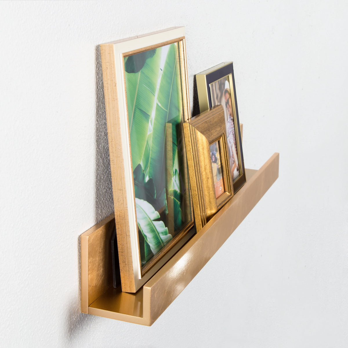 Kate and Laurel Rectangle Floating Shelves, 24 in., Gold