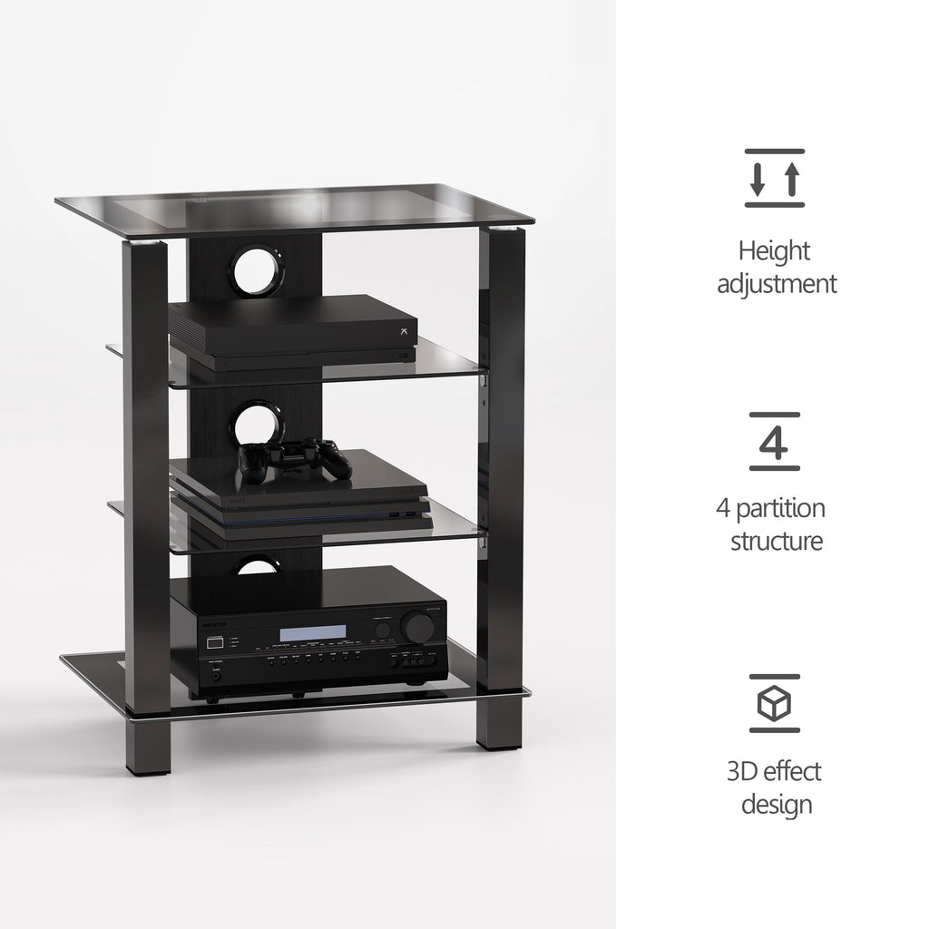 FITUEYES Metal Floating Shelves, 23.6 in. x 17.9 in., Black