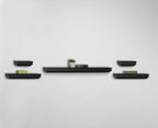 Melannco Floating Molding Shelves Set of 5 Black