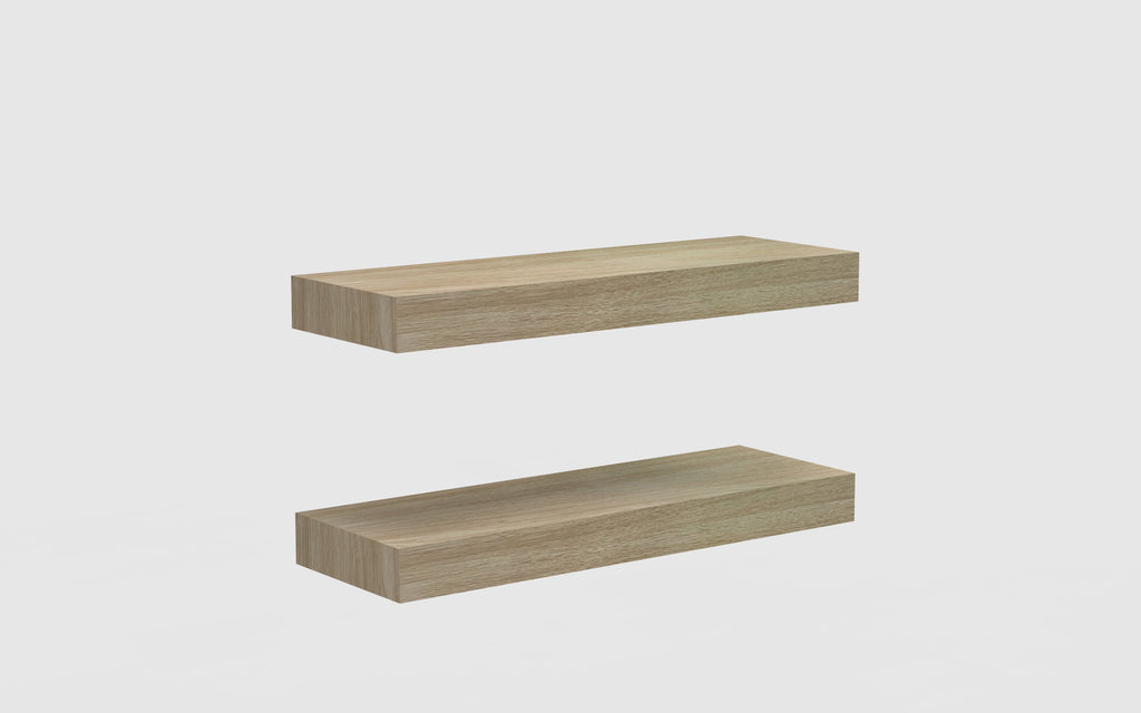 (4 pack) Mainstays Natural 16.5 in. Wood Floating Shelves, Set of 2