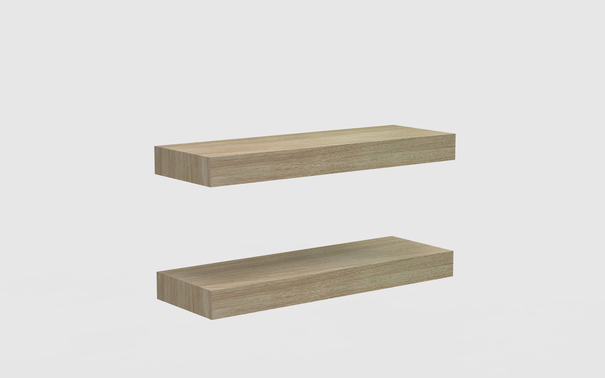 (4 pack) Mainstays Natural 16.5 in. Wood Floating Shelves, Set of 2