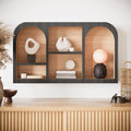 Beautiful Wooden Wall-Mounted Cubby Shelf, Black, 30.5 in x 18.25 in
