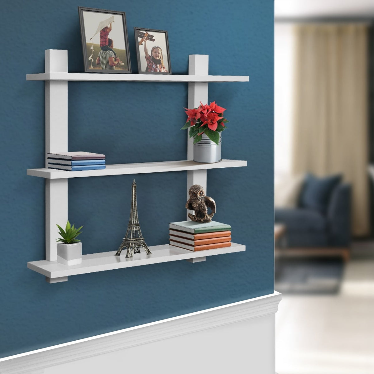 Bed Bath & Beyond Sorbus Modern 6” x 23.62” 5-Tier White MDF Floating Shelves