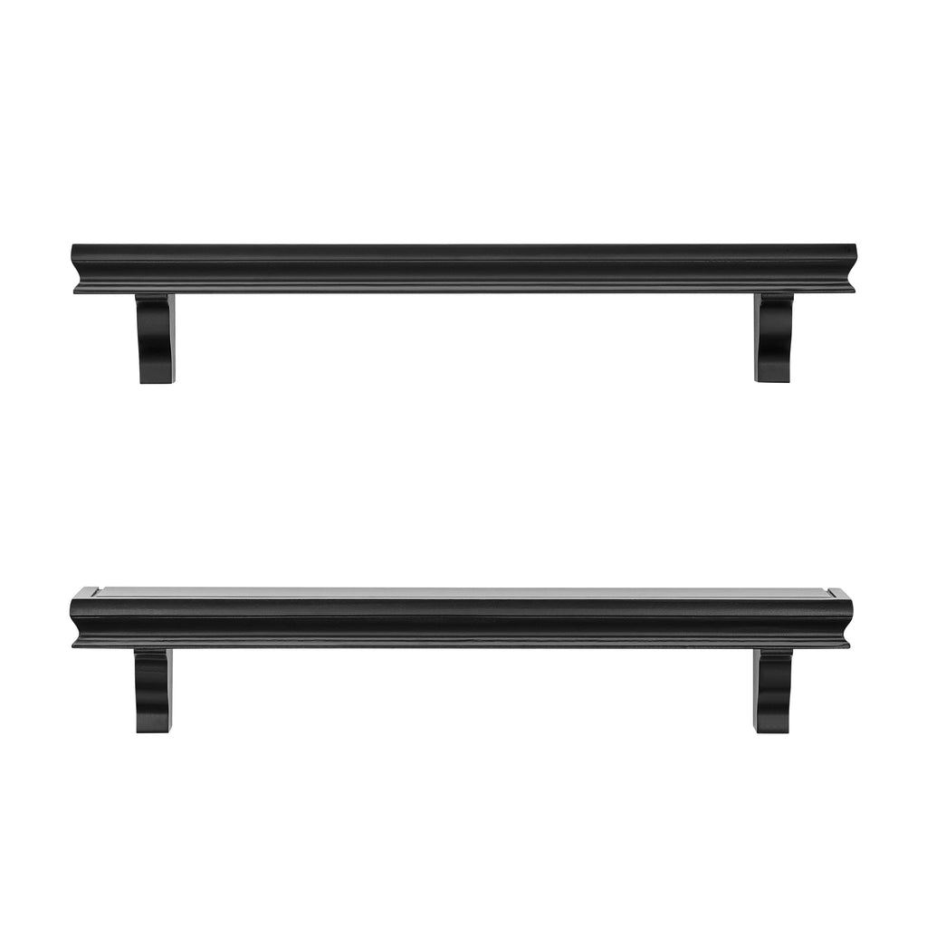 Danya B. Decorative 24 in. Floating Wall Décor Display Ledge Shelves – (Set of 2) - Black