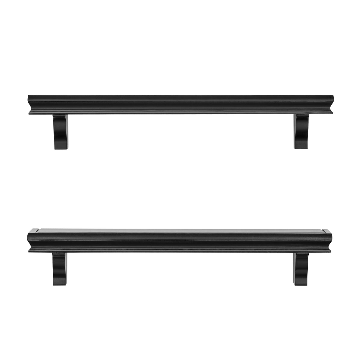 Danya B. Decorative 24 in. Floating Wall Décor Display Ledge Shelves – (Set of 2) - Black