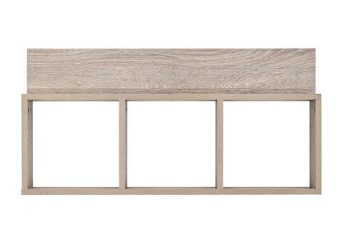 Danya B. Modern 3 Cube Floating Wall Shelf with Display Ledge - Easy to Hang Wall Mounted Triple Cubby Shelf - Oak