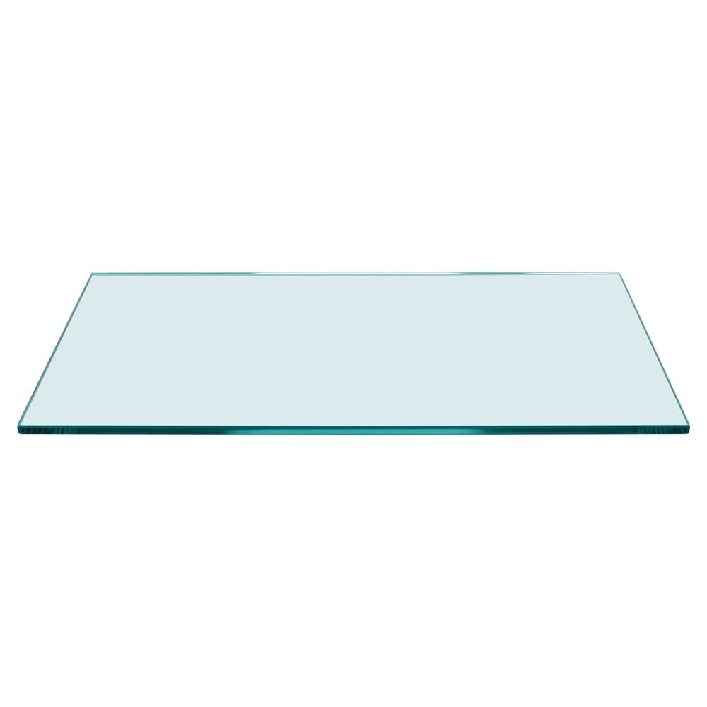 Dulles Glass 12x24 in. Floating Glass Shelf, 1/4 in. Tempered, Flat Polish, Shelf Only, Bathroom