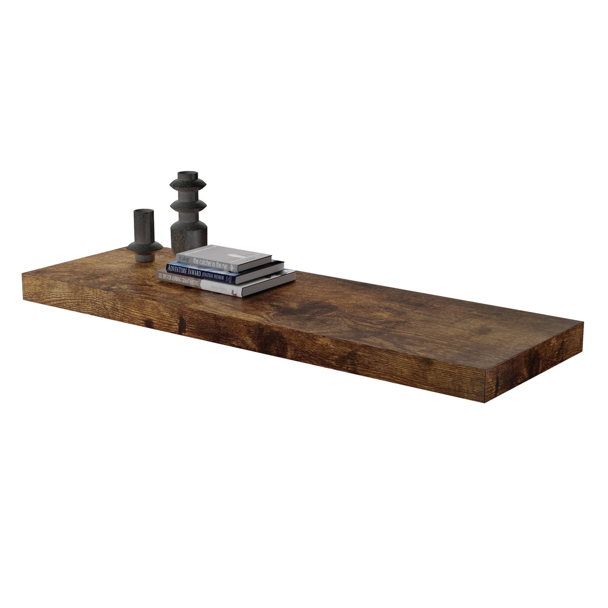Dumekko Large Floating Shelves for Wall Set of 2 Wooden Wall Shelves 30 in x 12.75 in x 2 in Room Decor Long Shelf with Invisible Wall Mount Bracket for Bedroom, Kitchen, Living Room, Walnut