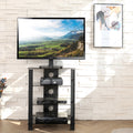 FITUEYES Metal Floating Shelves, 23.6 in. x 17.9 in., Black