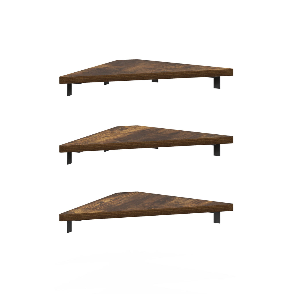 Havenwood™ ROSSI Triangle Corner Floating Shelves in Wall Mount Display Set of