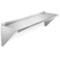 GRIDMANN 14 in. x 48 in. NSF Stainless Steel Kitchen Wall Mount Shelf w/ Backsplash