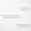 Gallery Solutions Traditional Distressed White 3 Piece Floating Ledge Shelf Set