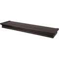 HIGH & MIGHTY Decorative 24 in. Floating Shelf Holds up to 20lbs, Easy Tool-Free Dry Wall Installation, Beveled, eCommerce Packaging, Espresso
