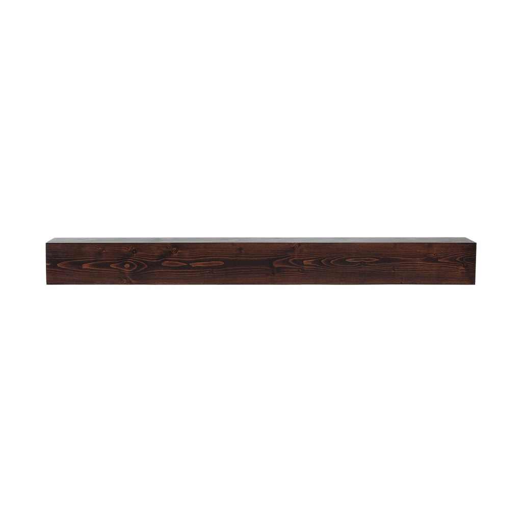 KFFKFF Wooden Fireplace Mantel, 60 in. x 8 in. x 6 in., 50 lbs Load Capacity, Natural Wood Shelf for Fireplace or Wall, Wall-Mounted Floating Farmhouse Design, Handcrafted Rustic Brown Mantel for Home Decor