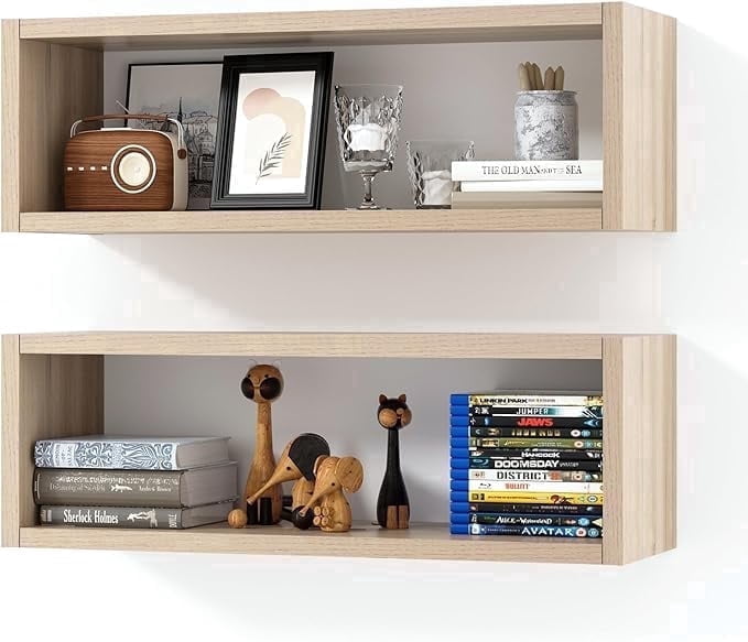 Havenwood™ 24 in. Floating Cube Shelves, Set of 2, Wall Mount Decorative