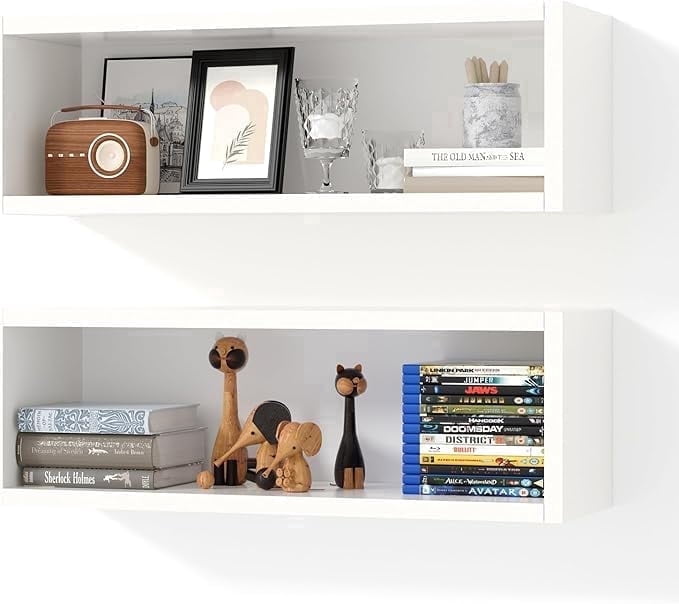 Havenwood™ 24 in. Floating Cube Shelves, Set of 2, Wall Mount Decorative