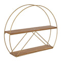 Kate and Laurel C-Shape Floating Shelves, 5.12 in. x 25.98 in., Brown