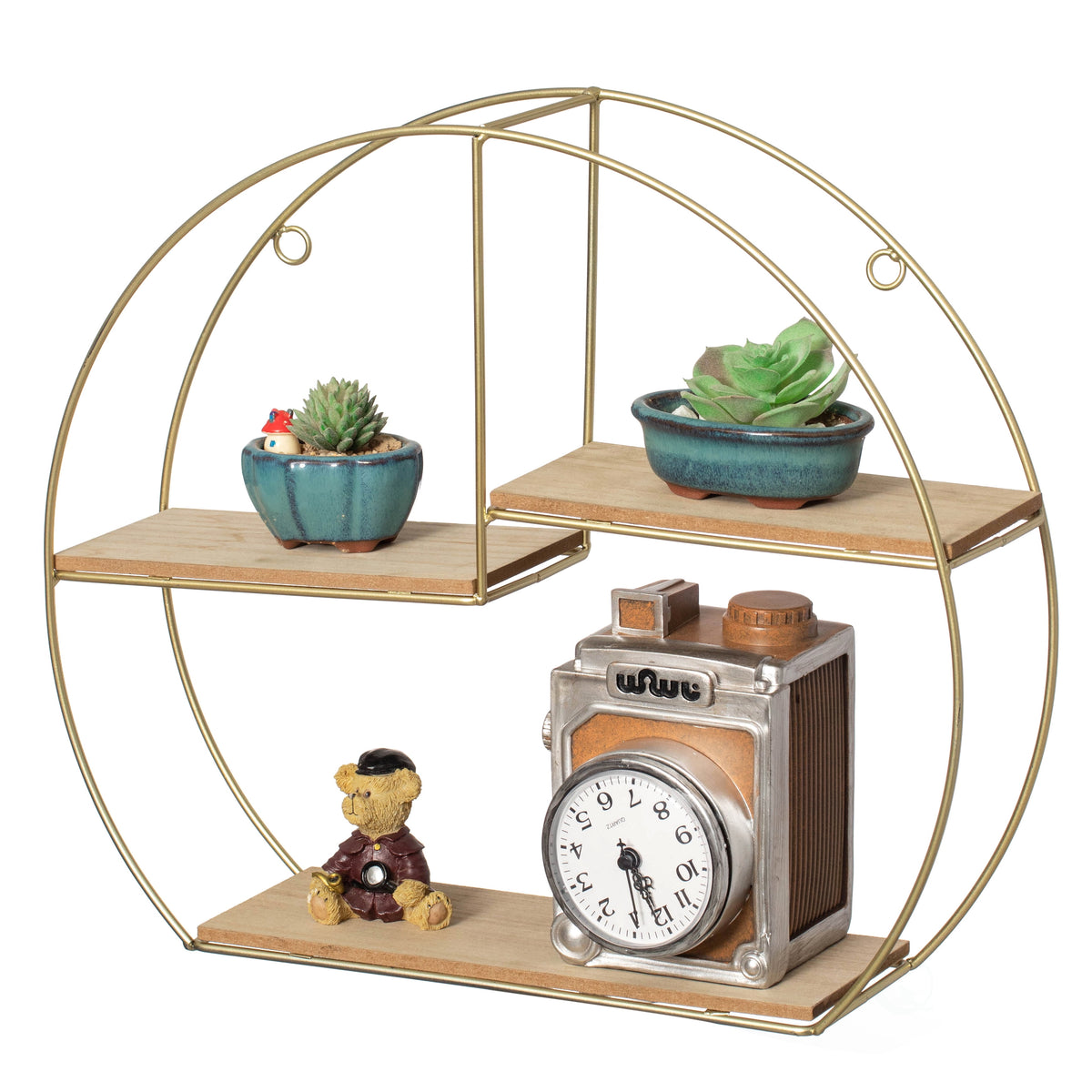 Havenwood™ 4-Tier Floating Circular Silhouette Wall Shelf - Metal Wall-Mounted Display Shelf