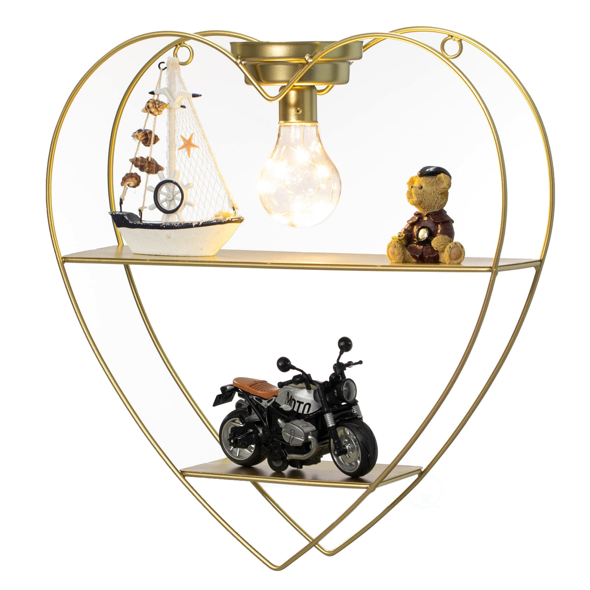 Havenwood™ 4-Tier Floating Circular Silhouette Wall Shelf - Metal Wall-Mounted Display Shelf