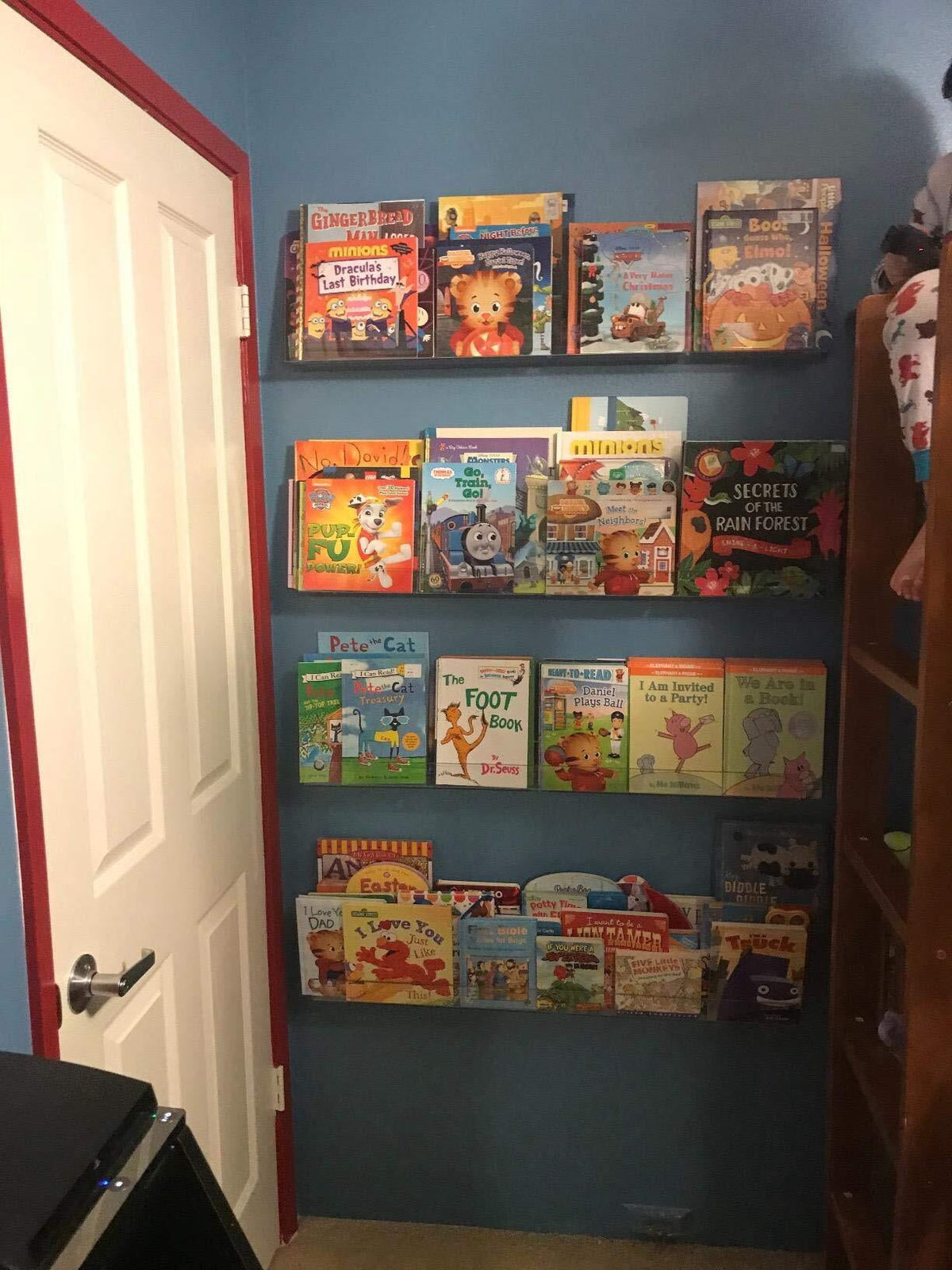 NIUBEE 2 Packs Acrylic Floating Bookshelves for Kids, 36 Inch Clear Wall Floating Shelves, Invisible Wall Bookshelves Ledge Book Shelf, Thicker with Free Screwdriver