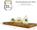 Sorbus Wall Mounted Floating Shelves for Wall Décor - Large 24 Inch, 3 Pack, Rustic Wood