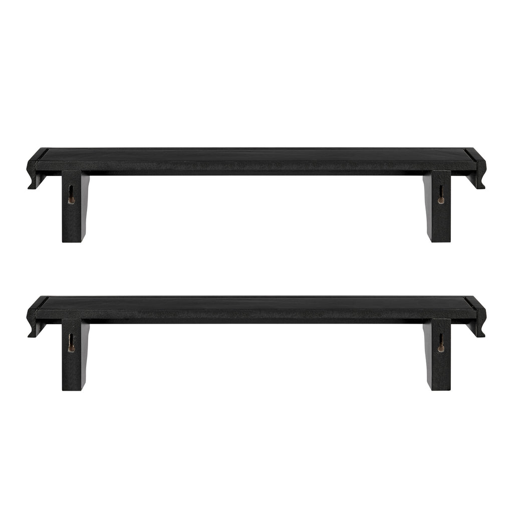Danya B. Decorative 24 in. Floating Wall Décor Display Ledge Shelves – (Set of 2) - Black