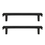 Danya B. Decorative 24 in. Floating Wall Décor Display Ledge Shelves – (Set of 2) - Black