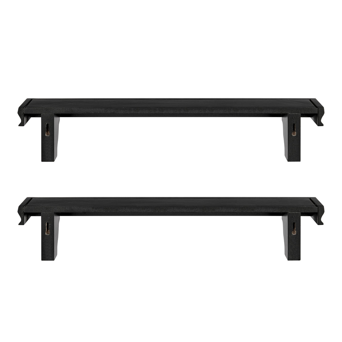 Danya B. Decorative 24 in. Floating Wall Décor Display Ledge Shelves – (Set of 2) - Black
