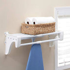 ez shelf diy expandable closet shelf & rod - 19.5? - 29 in. - white - mounts to back wall (floating) with 2 end brackets -easy to install-strong-wire shelving alternative-rod & shelf