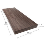 Dumekko Large Floating Shelves for Wall Set of 2 Wooden Wall Shelves 30 in x 12.75 in x 2 in Room Decor Long Shelf with Invisible Wall Mount Bracket for Bedroom, Kitchen, Living Room, Walnut