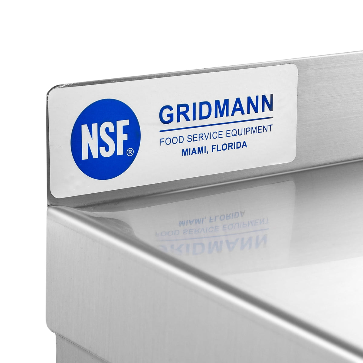 GRIDMANN 14 in. x 48 in. NSF Stainless Steel Kitchen Wall Mount Shelf w/ Backsplash